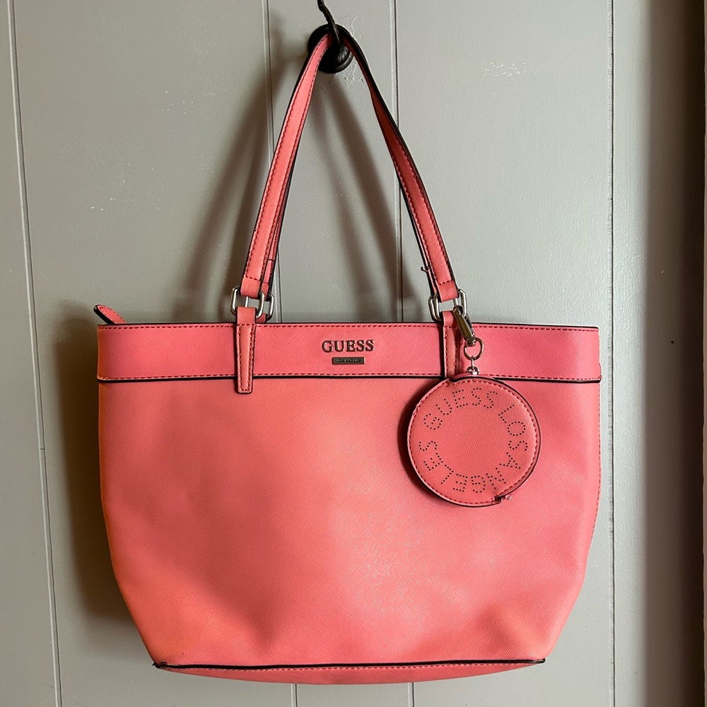 GUESS Pink/Coral Tote Bag- last chance til donated on 8/26